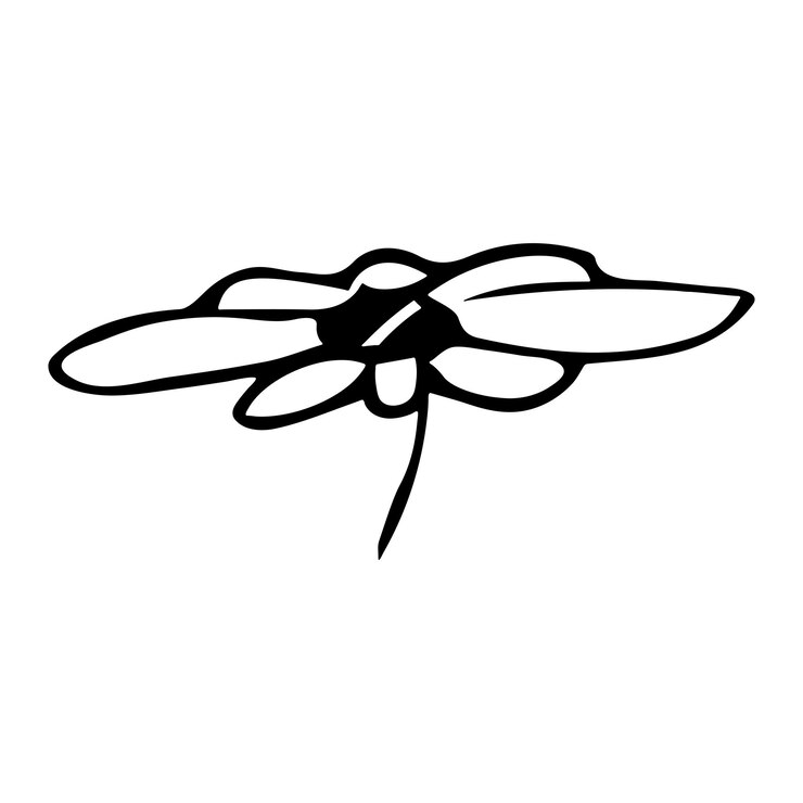 Vector vector simple flor clipart dibujado a mano ilustración floral primavera doodle icono