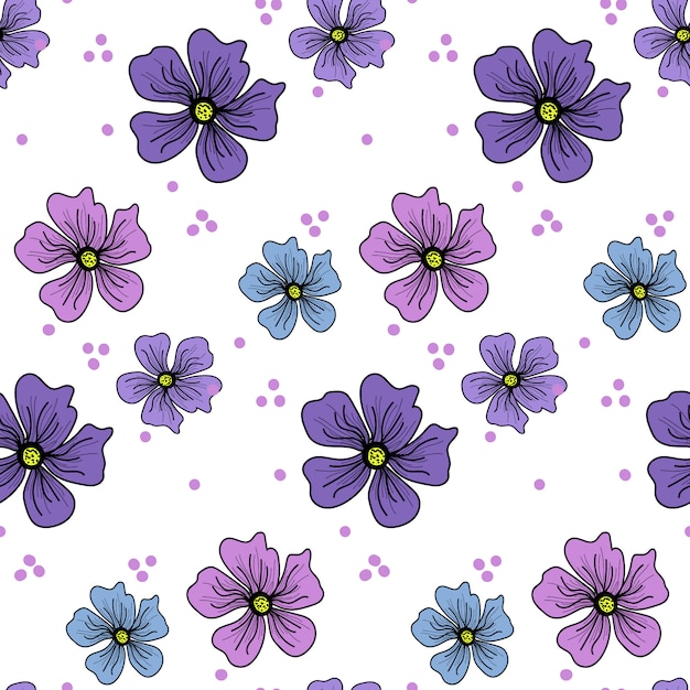 Vector simple flores de patrones sin fisuras