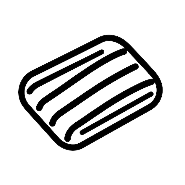 Vector de un simple ícono vectorial en blanco y negro de un objeto rectangular