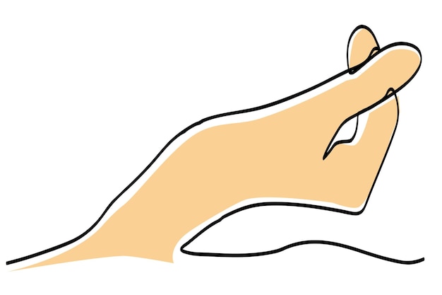 Vector simple línea única mano gesto de amor aislado en blanco