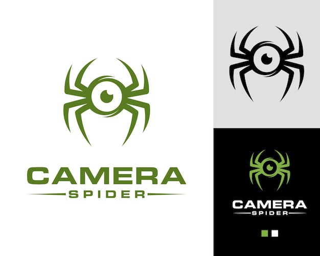 Vector vector simple del logotipo de la araña de la cámara