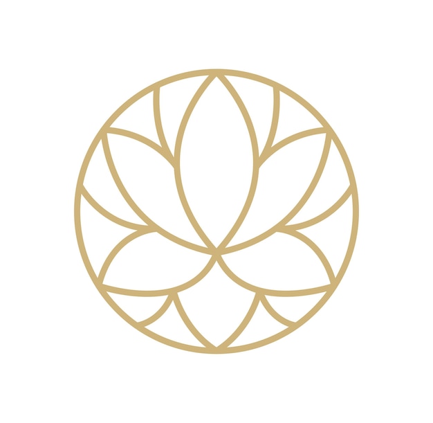 Vector simple logotipo de flor línea beige plantilla de diseño elemento elegante en lineal de moda