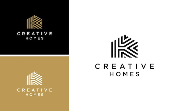 vector simple de lujo de diseño de logotipo de casa de letra K