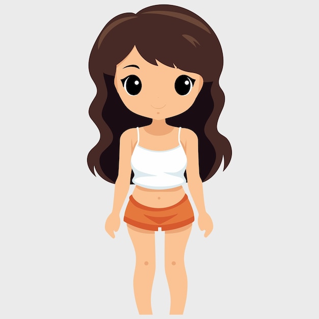 Vector simple de modelo de bikini fondo blanco aislado