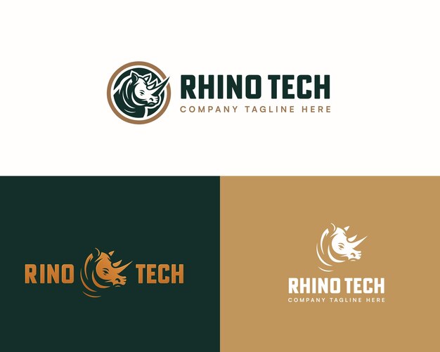 Vector simple moderno Ilustración de logotipo Rinoceronte salvaje juegos y para negocios