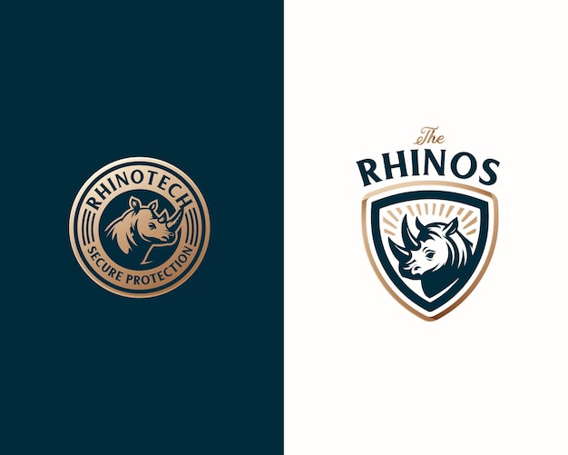Vector simple moderno Ilustración de logotipo Rinoceronte salvaje juegos y para negocios