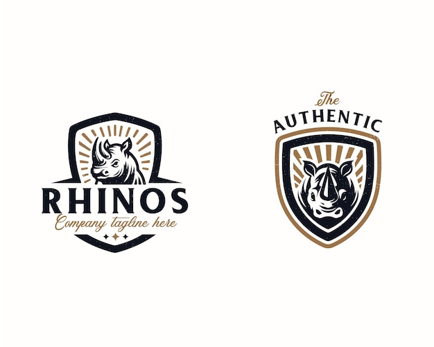 Vector simple moderno Ilustración de logotipo Rinoceronte salvaje juegos y para negocios