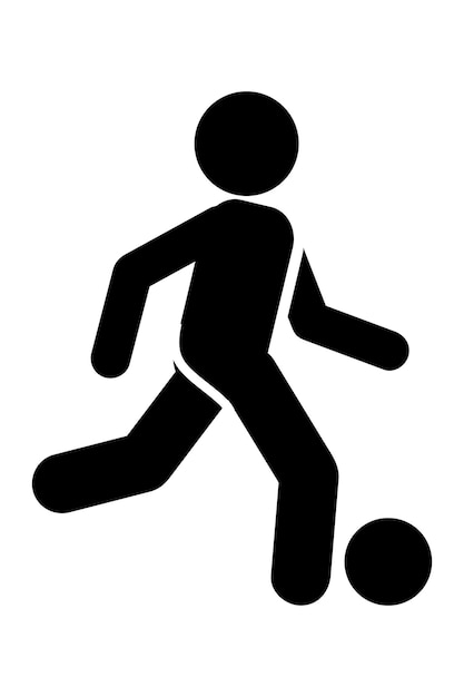 Vector simple Stick man stickman fútbol fútbol fútbol aislado en blanco