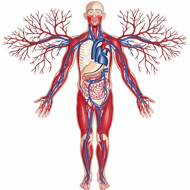 Vector vector del sistema circulatorio humano