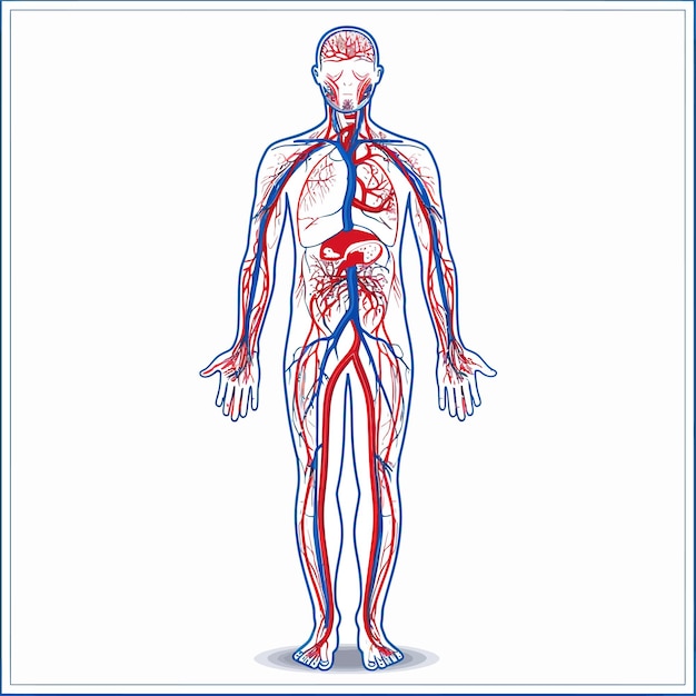 Vector vector del sistema circulatorio masculino