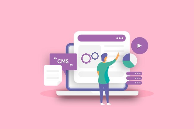 Vector de sistema de gestión de contenido cms