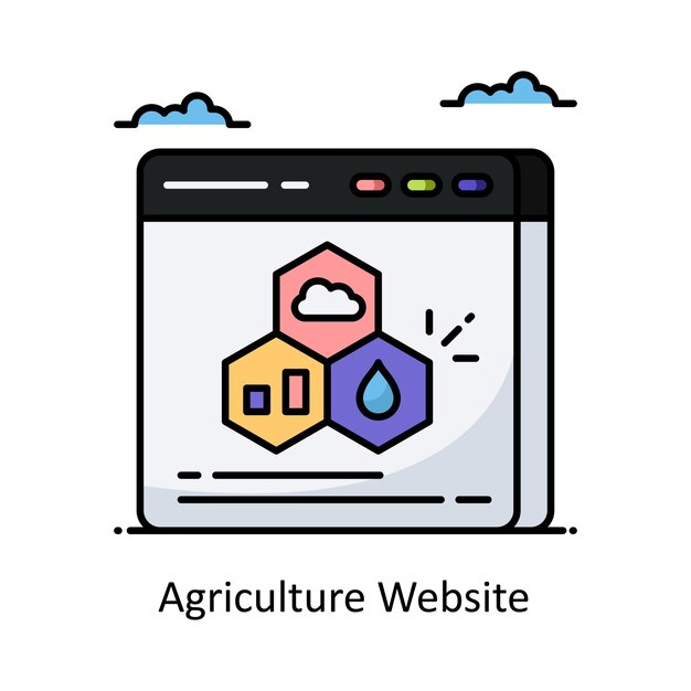 Vector de sitio web de agricultura Ilustración de estilo de icono de contorno llenado Símbolo en fondo blanco EPS 1