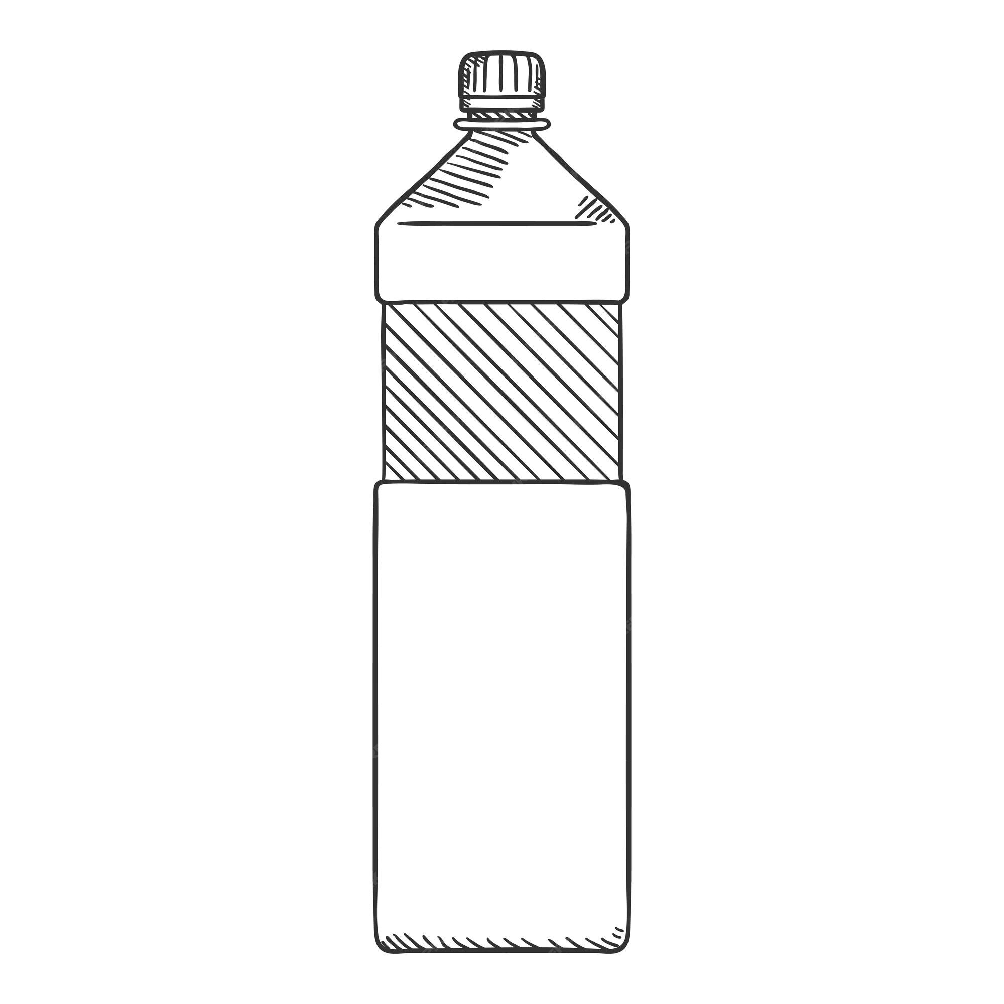 Vector sketch ilustración botella de plástico capacidad de 1 litro | Vector  Premium