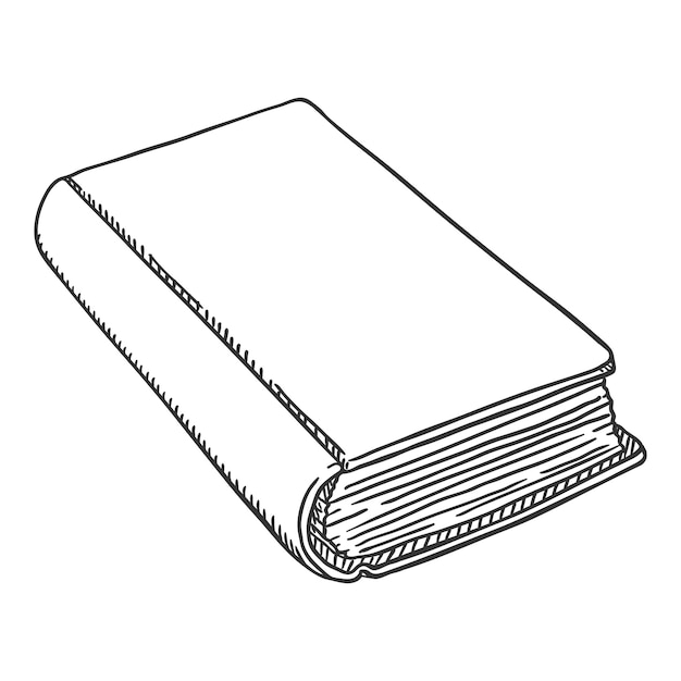 Vector Sketch Ilustración Solo Libro Tapa Dura
