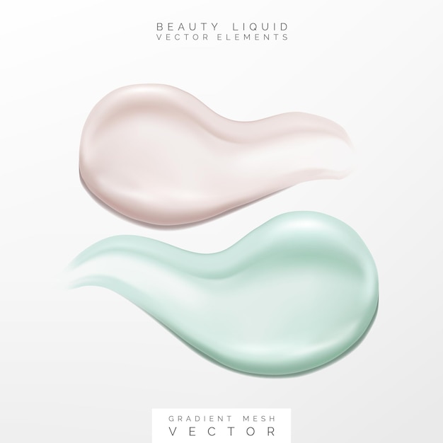 Vector vector skincare o cosmetics semitransparent cream paste 3d ilustración para lotion shampoo shower gel o hidratante productos