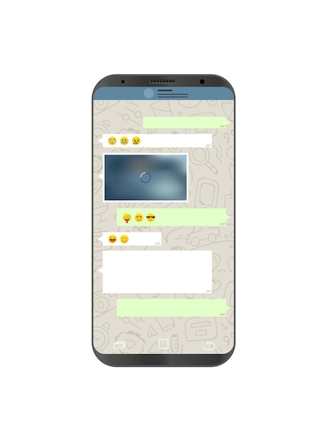 Vector smartphone con aplicación de mensajería en la pantalla. Concepto de red social