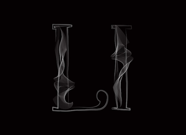 Vector Smoke o Haze Letter Font Escriba dos letras