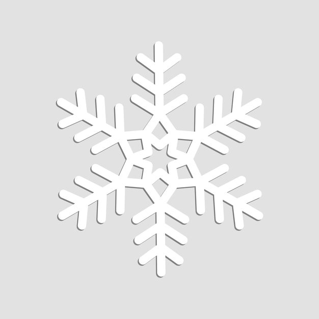 Vector Snowflake 3D aislado en fondo gris Ilustración del icono de la nieve