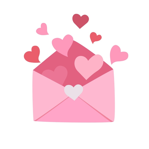 El vector del sobre de amor El vector del elemento del clipart de amor Valentine