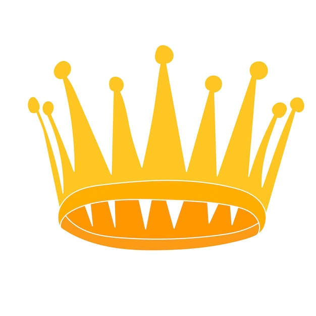 Vector sobre fondo blanco icono de corona dorada
