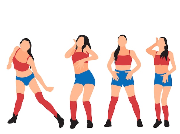 Vector sobre un fondo blanco sexy bailarinas