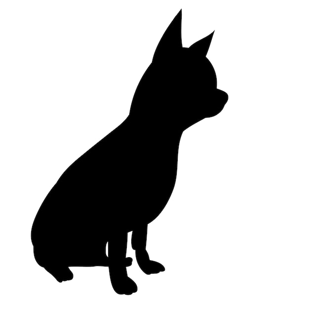 vector sobre un fondo blanco silueta negra un perro sentado