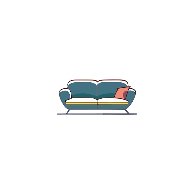 Un vector de sofá bonito y lindo