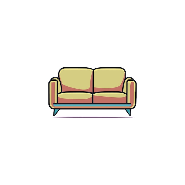 Un vector de sofá bonito y lindo