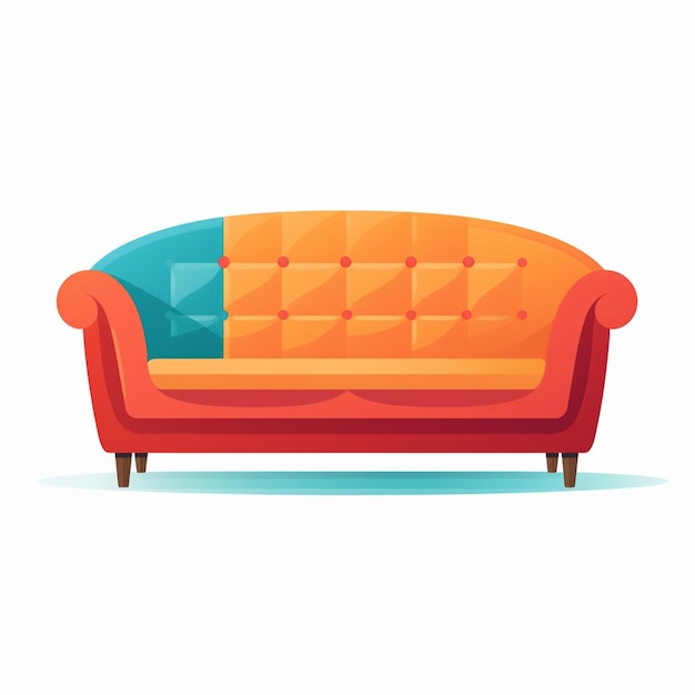 Vector vector, sofá, muebles, asiento, hogar, interior, ilustración, moderno, habitación, aislado, sofá, diseño