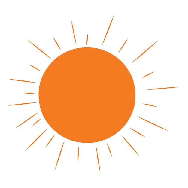 Un vector solar naranja sobre un fondo blanco