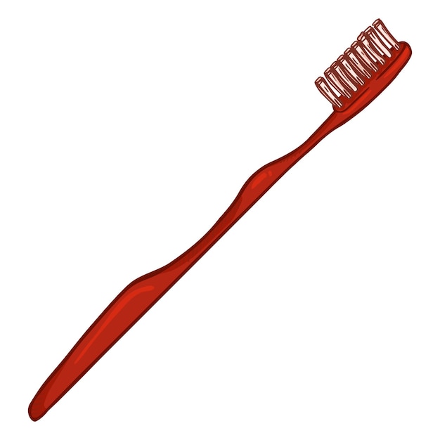 Vector Solo Dibujos Animados Color Ilustración Cepillo Dientes Rojo
