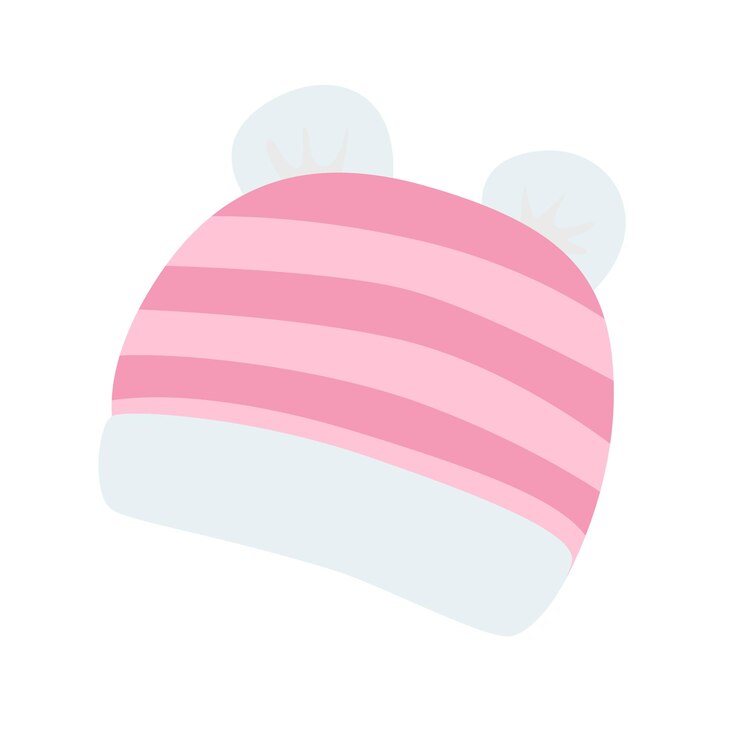 Vector vector de sombrero de bebé recién nacido o bebé en estilo de dibujos animados plano elemento de clip de bebé producto de bebé