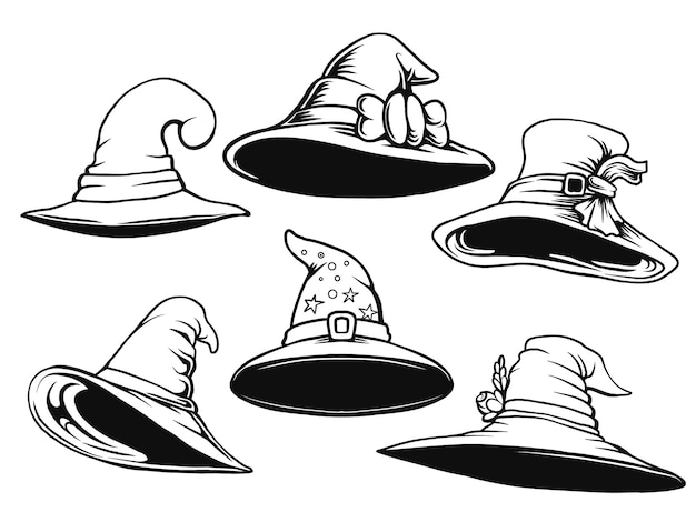 Vector de sombrero de cumpleaños y de bruja
