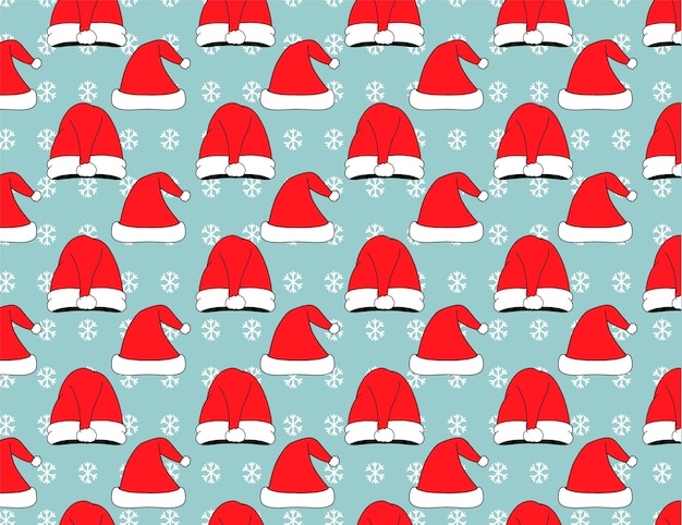 Vector Sombrero Santa Navidad Sin Fisuras De Fondo