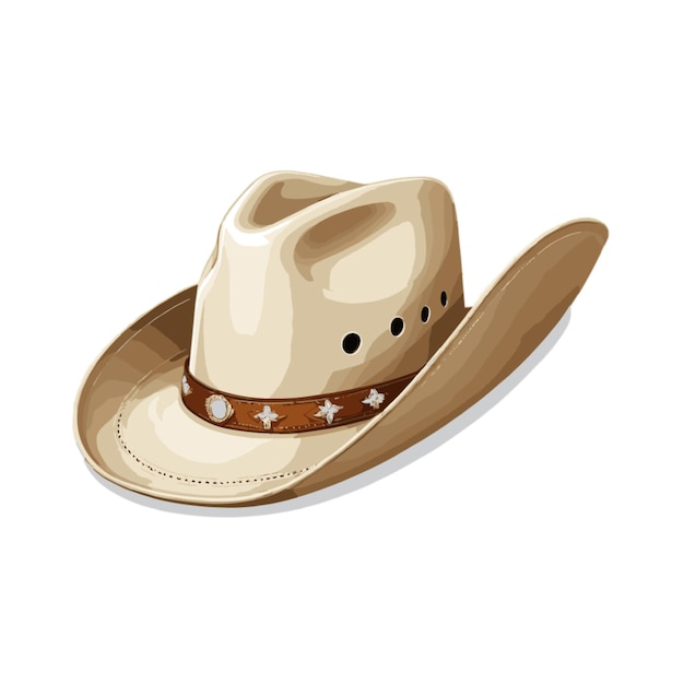 Vector vector de sombrero de vaquero sobre un fondo blanco