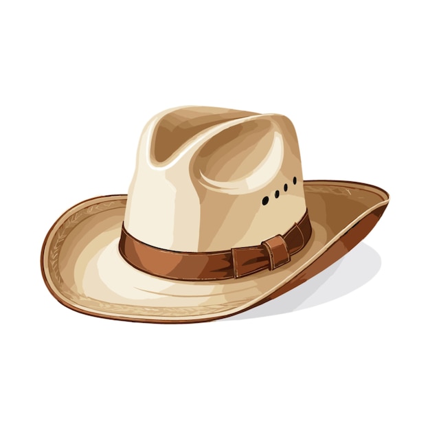 Vector de sombrero de vaquero sobre un fondo blanco