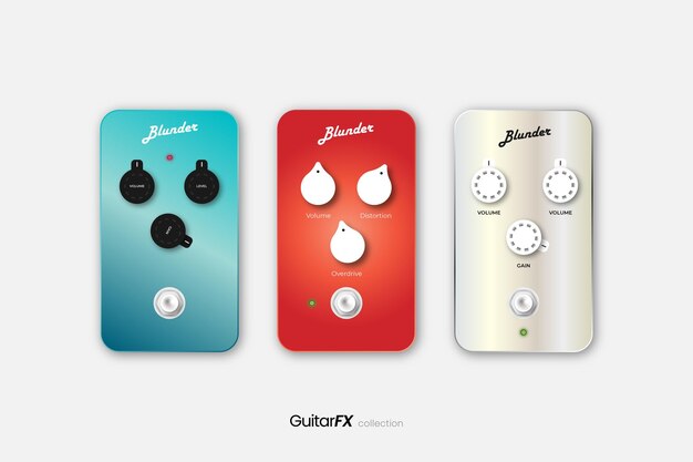 Vector de sonido de stompbox fx de guitarras digitales