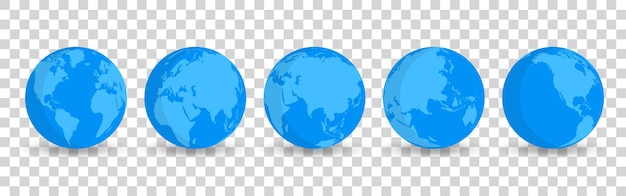 Vector de stock conjunto de icono de mapa de globoicono de hemisferios de globo terráqueo