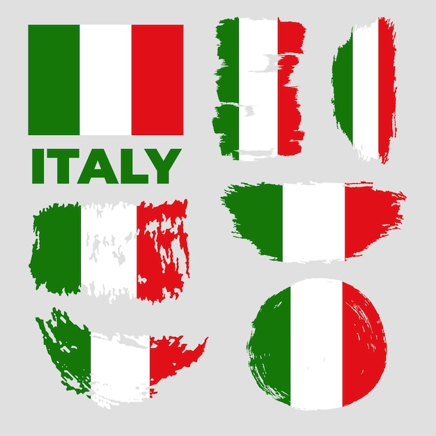 Vector vector stock ilustración conjunto de banderas italianas aislado italia