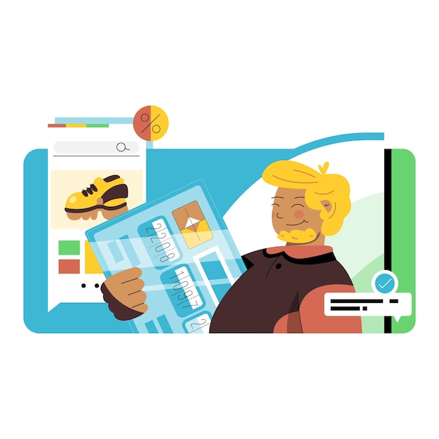 Vector Storefront View de la tienda en línea que invita al diseño ilustrativo