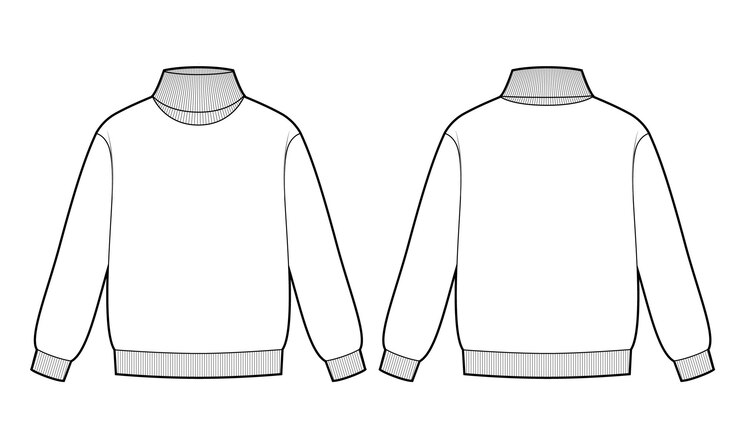 Vector vector de suéter de cuello de tortuga de punto unisex
