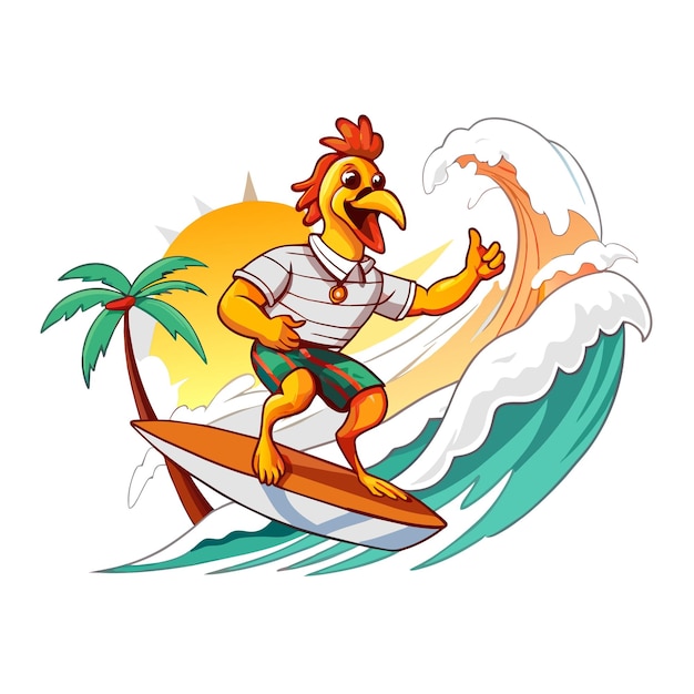 Vector vector de surf de pollo