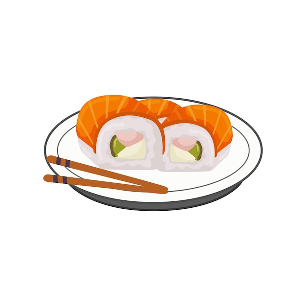 Vector de sushi de comida japonesa