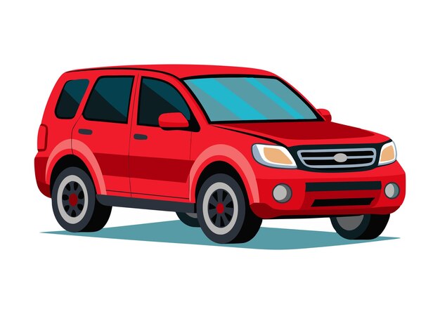 Vector SUV púrpura Ilustración vectorial de fondo blanco