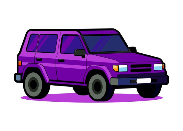 Vector SUV púrpura Ilustración vectorial de fondo blanco