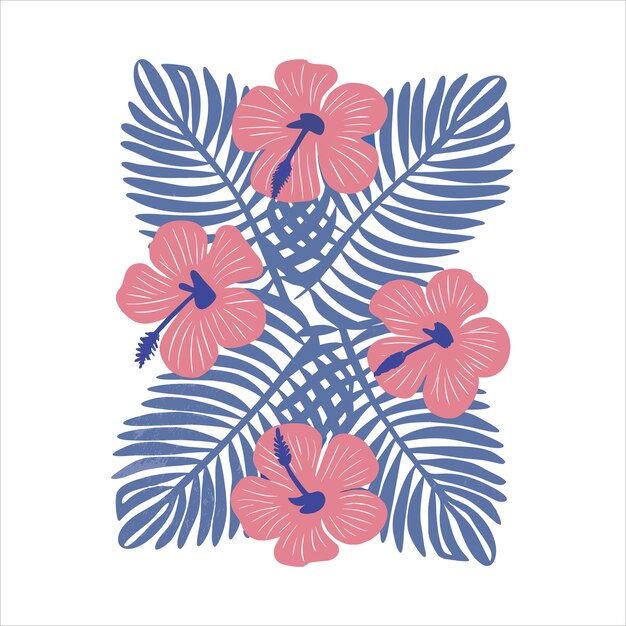 Vector SVG floral retrógrado y abstracto