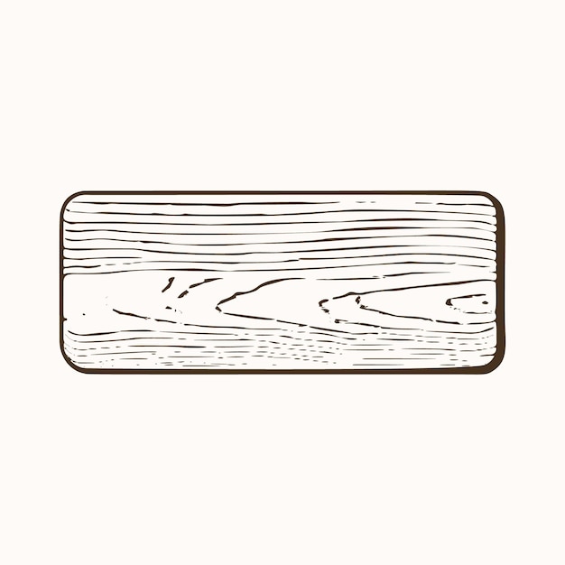 Vector de tabla de cortar de madera dibujada a mano