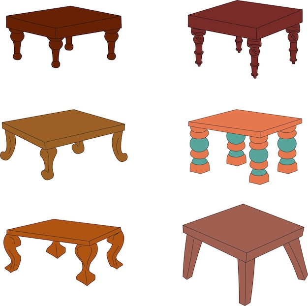 un vector de una tabla de pie corto