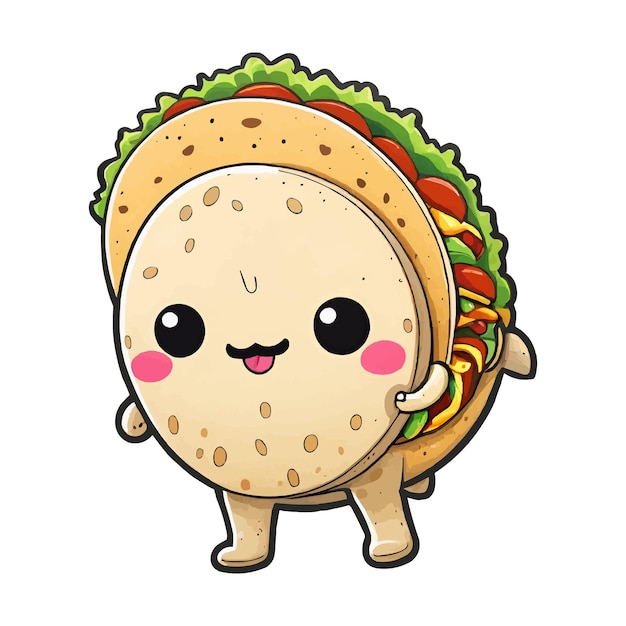 El vector de tacos de dibujos animados