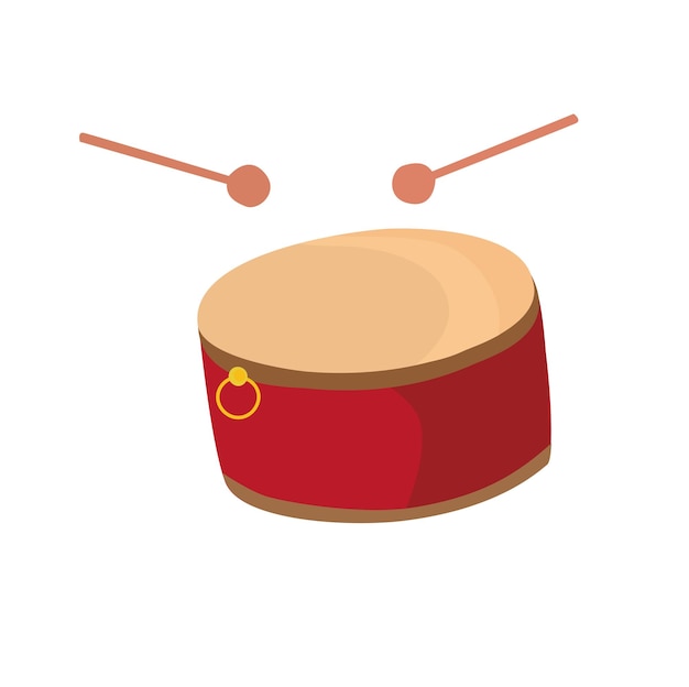 Vector de tambor con baquetas Imágenes prediseñadas de instrumentos musicales Tambor de percusión para danza del león